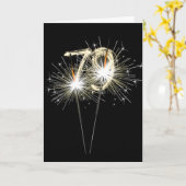 79誕生日スパークラーズオンブラック カード (黄色い花)