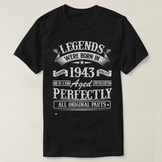 79誕生日ティーヴィンテージ生まれレジェンズ1943 79 Tシャツ (デザイン正面)