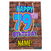 79誕生日:おもしろい、アーバングラフィティインスパイアルック ミディアムペーパーバッグ (裏面)