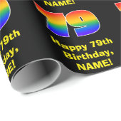 79誕生日:おもしろい、カラフルレインボーインスパイア# 79 ラッピングペーパー (ロールコーナー)