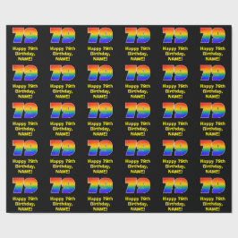 79誕生日:おもしろい、カラフルレインボーインスパイア# 79 ラッピングペーパー