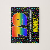 79誕生日:おもしろい、スターカラフル・フィールド・パターン ジグソーパズル (縦)