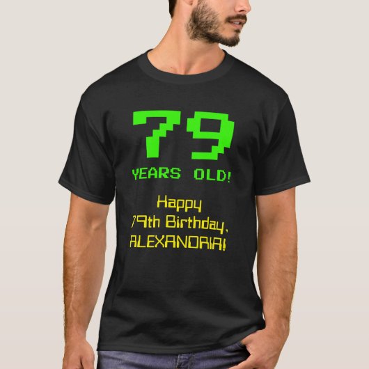 79誕生日:おもしろい、8ビットルック、Nerdy/オタク系の「79」 Tシャツ (正面)