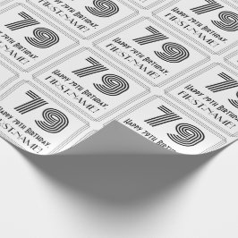 79誕生日:アールデコインスパイアスタイル「79」 +名前 ラッピングペーパー