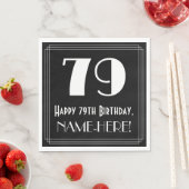 79誕生日~アールデコ見るインスパイア"79",名前 スタンダードランチョンナプキン (インサイチュ)