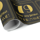 79誕生日~アールデコ見るインスパイア"79",名前 ラッピングペーパー (ロールコーナー)