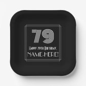 79誕生日—インスパイアアールデコ検索「79」 +名前 ペーパープレート (正面)