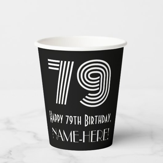 79誕生日—インスパイアアールデコ検索「79」 +名前 紙コップ (正面)