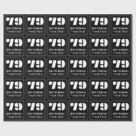 79誕生日:インスパイアアールデコ「79」と名前 ラッピングペーパー