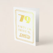 79誕生日:インスパイアアールデコ「79」と名前 箔カード (正面)