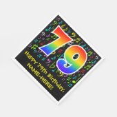 79誕生日-カラフル音楽シンボルRainbow 79 スタンダードランチョンナプキン (角)