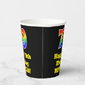 79誕生日:カラフル、おもしろい、エキサイティング、虹79 紙コップ (右)