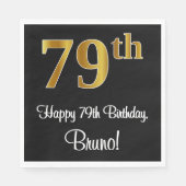 79誕生日~豪華エレガントなフェイク金ゴールドルック# スタンダードランチョンナプキン (正面)