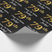 79誕生日:豪華エレガントなフェイク金ゴールドルック# ラッピングペーパー (角)
