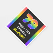 79誕生日: Rainbow Spectrum # 79,名前をカスタムする スタンダードランチョンナプキン (角)
