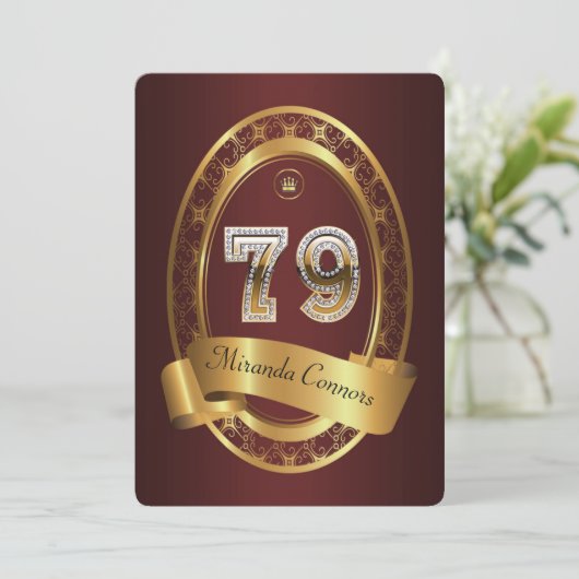 79,誕生日パーティーの女性,色エレガント, 招待状 (スタンド正面)