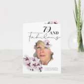 79 & Fabulous Orchid Photo Birthday Greeting Card カード (正面)