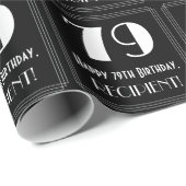 79th誕生日-インスパイアアールデコルック"79",名前 ラッピングペーパー (ロールコーナー)