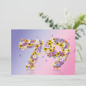 79th Birthdayパーティー、花の文字 招待状 (スタンド正面)