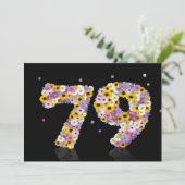 79th Birthdayパーティー、花の文字 招待状 (スタンド正面)