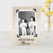 79th Birthday Humor Young Boys With Baseball Bats  カード (黄色い花)