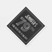 79th Birthday Party:アールデコスタイル+名前をカスタムする スタンダードランチョンナプキン (角)