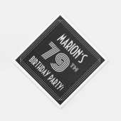 79th Birthday Party:アールデコスタイル+名前をカスタムする スタンダードランチョンナプキン (角)