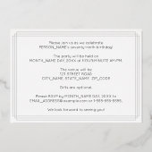 79th Birthday Party —アールデコスタイル「79」 +名前 箔招待状 (裏面)