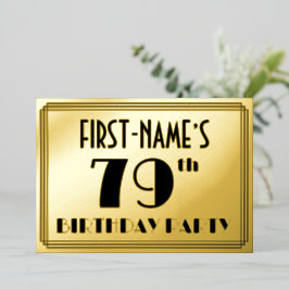 79th Birthday Party —アールデコ検索「79」 +名前 箔招待状