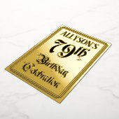 79th Birthday Party – スクリプエレガントト+名前をカスタムする 箔招待状 (回転した状態)