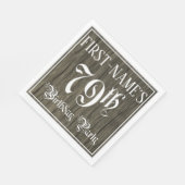 79th Birthday Party — ファンシー Script, フェイク Wood Look スタンダードランチョンナプキン (角)