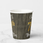 79th Birthday Party — フェイク金ゴールド&ウッドフェイク・ルックス 紙コップ (左)