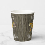 79th Birthday Party — フェイク金ゴールド&ウッドフェイク・ルックス 紙コップ (右)