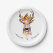 7"ラウンド紙プレートボーホディアバック頭ブラウニング ペーパープレート (正面)