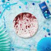 7"ラウンド紙プレート血(ばちゃばちゃ)跳ねる吸血色ゴシック ペーパープレート (パーティー)