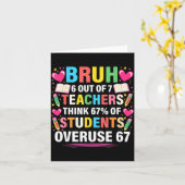 7 人の教師のうち 6 人が 67% の生徒が過剰に使用していると考えている カード (黄色い花)