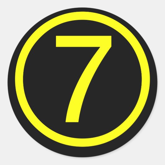 7 – 数値7 ラウンドシール (正面)