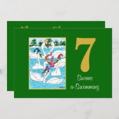 7.泳ぐかわいい動物を白鳥にカスタムするクリスマス シーズンカード (正面/裏面)