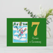 7.泳ぐかわいい動物を白鳥にカスタムするクリスマス シーズンカード (スタンド正面)