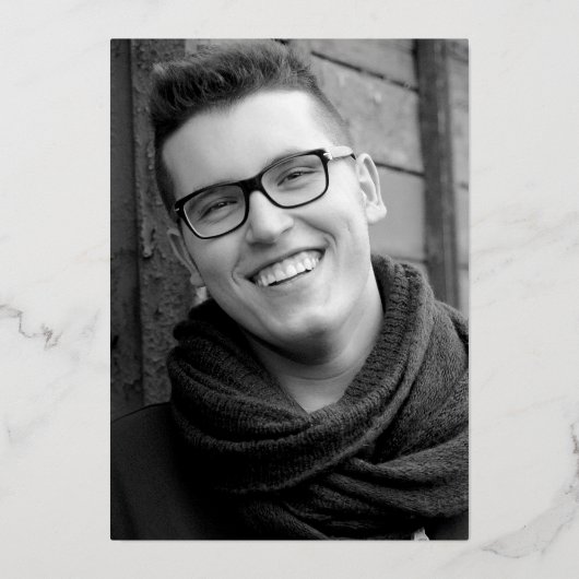 7 0hの大物!70誕生日の写真 箔招待状 (裏面)