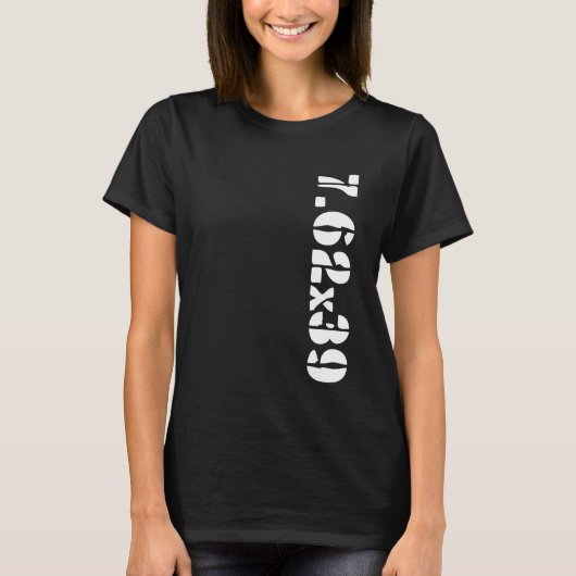 7.62X39キャリバーアンモAK-47銃 Tシャツ (正面)