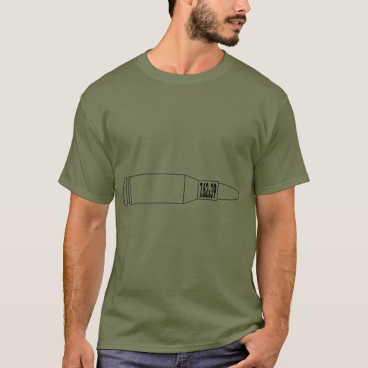 7.62x39円形の黒 tシャツ (正面)