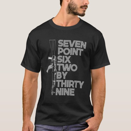 7.62x39mm AK47ライフル銃 Tシャツ (正面)