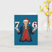 7-6 6-7 Funny George Washington Santa 67 Meme Chri カード (黄色い花)