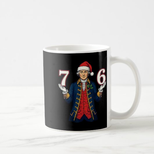 7-6 6-7 Funny George Washington Santa 67 Meme Chri コーヒーマグカップ (右)