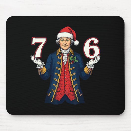 7-6 6-7 Funny George Washington Santa 67 Meme Chri マウスパッド (正面)