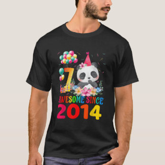 7 7Th Panda Awesome Since 2014 Tシャツ