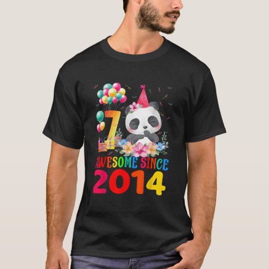 7 7Th Panda Awesome Since 2014 Tシャツ (正面)