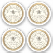 7/8"ビーズワックス製リップバールラベル4枚の防水 シール (正面)