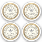 7/8"ビーズワックス製リップバールラベル4枚の防水 シール (正面)
